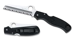 Spyderco Rescue 93mm Lightweight Serrated Edge Knife,Black