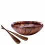 Dansk Wood Classics 16-Inch Round Salad Bowl with Servers, Set of 3