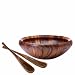 Dansk Wood Classics 16-Inch Round Salad Bowl with Servers, Set of 3