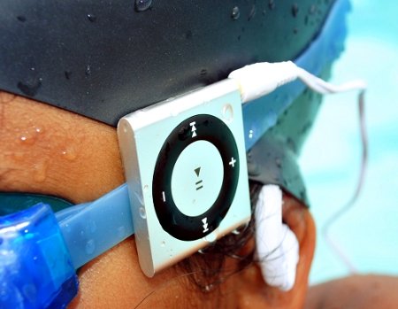 Underwater Audio's Waterproof iPod Shuffle (4th Generation 2GB MP3 Player) (Headphones Sold Separately) for swimming, surfing, sweating and running in the rain