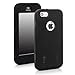 E-LV Deluxe Hard Soft High Impact Hybrid Armor Defender Case Combo for Apple iPhone 5C with 1 Screen Protector, 1 Black Stylus and 1 Microfiber Sticker Digital Cleaner (Black on Black)