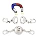 BEADNOVA 5pcs 8mm Silver Plated Magic Magnetic Jewelry Clasps Clever Clasps Built-In Safety Magnetic Lock with Lobster Clasp For Jewelry Making