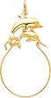 10K Yellow Gold Double Dolphin Charm Holder
