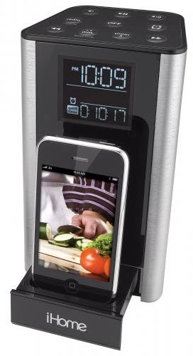 New Ihome Sdi Technologies Ip39 Desktop Clock Radio Lcd Dual Alarm Fm Ipod Dock Remote Control