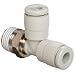 SMC KQ2Y04-01NS PBT & Nickel Plated Brass Push-to-Connect Tube Fitting with Sealant, Run Tee, 4 mm Tube OD x 4 mm Tube OD x 1/8" BSPT Male