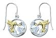 Hummingbirds Gold over Solid Sterling Silver Earrings