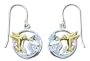 Hummingbirds Gold over Solid Sterling Silver Earrings