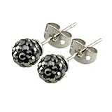 Tresor Paris 'Bissey' Grey Crystal Earrings