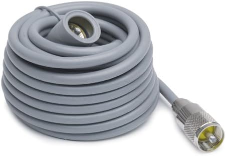 K40 K4018PL Grey 18' Super Mini-8 CB Antenna Cable with Soldered PL-259 Connectors