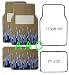 A Set of 4 Universal Fit Fire Flame Carpet Floor Mats for Cars / Truck - Tan Blue