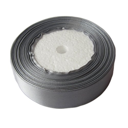 OurWarm Grey 1″ Inch 25mm Wide Satin Ribbon 25Yard Birthday Party/Craft/Wedding Favors Bow Scrapbooking Decor (75FT)