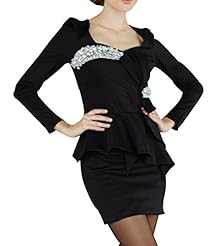 Spring General Print  Long Sleeves Square Neck  Dress With Ruffles