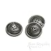 Set of 3 Matte Dark Gray Convex Overcoat Buttons, 40 Line, Made in Italy
