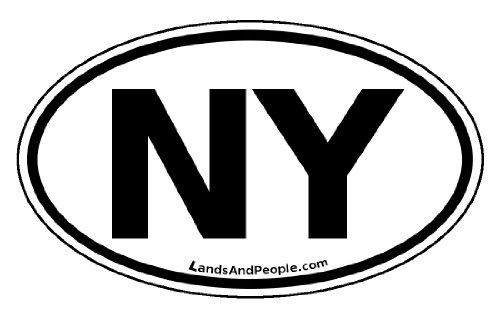 New York NY Black on White Car Bumper Sticker Decal Oval