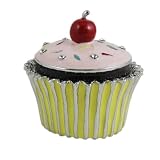 Cupcake with Cherry Jewelry Trinket Box Bejeweled Pink - Realistic Looking