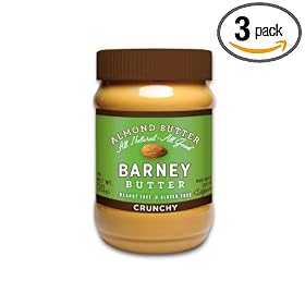 Barney Butter Crunchy Almond Butter, 16-Ounce Jars (Pack of 3)