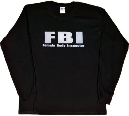 MENS L/S T-SHIRT : BLACK - 4XL - FBI - Female Body Inspector