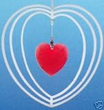 Swarovski Crystal Red Heart Feng Shui Chrome Ornament