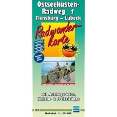Radwanderkarte Ostseek�sten-Radweg 1, Flensburg - L�beck: Radwanderkarte Ostseek�sten-Radweg 1, Flensburg - L�beck: Mit Ausflugszielen, Einkehr- und ... wetterfest, abwischbar, recycelbar, GPS-genau