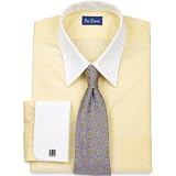 41KN%2BtFjqQL. SL160  Paul Fredrick Trim Fit Luxury 140s Solid French Cuff Dress Shirt Yellow 15.5/34