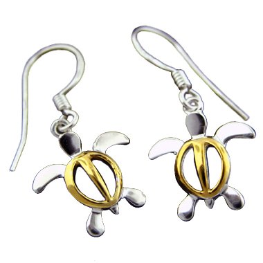 925 Silver Turtle Dangle Earrings Hawaiian Jewelry