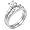 Sterling Silver Cubic Zirconia CZ Wedding Engagement Ring Set Sz 5