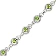 Sterling Silver Peridot Bracelet - 7.5 Inch
