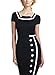 WIIPU Womens Casual Button Career business Bodycon Pencil Dress(J269)