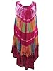 Pink Embroidered Tie Dye Caftan Boho Tank Dress / Cover Up