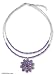 Amethyst necklace, 'Chrysanthemum' 0.4" W 18.9" L