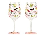 Lolita Love My Party Stiletto 16-Ounce Acrylic Wine Glasses, Set of 2