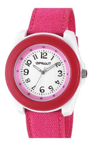 Sprout Women's ST/2027DPDP Dark Pink Organic Cotton Strap Bamboo Dial Eco-Friendly Watch