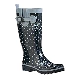 Solid-Rubber Rain Boots - Starry Sky Dots