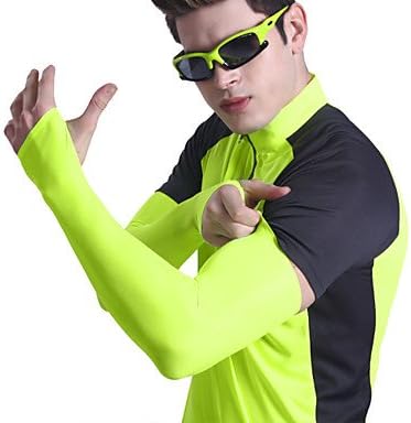 Cycling Waterproof Breathable Wicking UV Protection Polyester Green Life Cycling Armsleeve , Green , L