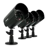 Defender SPARTAN1BUN 4 Hi-Res Indoor/Outdoor Night Vision Security Cameras for Surveillance Systems (Black)