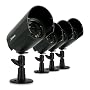 Defender SPARTAN1BUN 4 Hi-Res Indoor/Outdoor Night Vision Security Cameras for Surveillance Systems (Black)