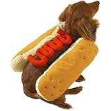 Casual Canine Hot Diggity Dog Costume, Small (fits lengths up to 12"), Ketchup