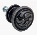 Amerock BP1355-WI True Elegant Oak Leaf 1-1/4-Inch Diameter Knob, Wrought Iron