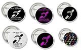 Cool Deaf Communication 1 inch & 1 1/2 inch Size Button/Pin 12 Collection Set