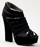 Qupid HONOR-54 Strappy Caged Zip Up Platform Chunky High Heel Sandal Bootie