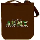 Us Army Cheerleading / Camouflage Sports Tote Bag (Brown, Canvas, Unisex)