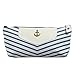 Eforstore New Cute Canvas Navy Style Pen Pencil Pouch Case Holder Cellphone Coin Cosmetic Makeup Bag Purse for Kids Teen Girls Boys School