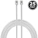 Power Gear Telephone Line Cord, 25 Feet, Phone Cord, Modular Jack Ends, Works for Phone, Modem or Fax Machine, for Use in Home or Office, White, 76119