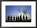 Group of Village Children Silhouetted in Nsasje District, Southern, Malawi Art Styles Framed Photographic Poster Print by Jerry Galea, 21x17