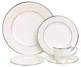 Lenox Opal Innocence Platinum-Banded Bone China 20-Piece Dinnerware Set, Service for 4
