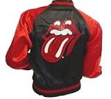 Dragonfly Clothing Rolling Stones Logo Tour Jacket - Baseball Style Stadium Concert Jacket for Women Junior Sizes by Dragonfly Clothing