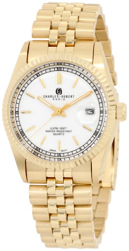 Charles-Hubert, Paris Men's 3635-GW Premium Collection Gold-Plated Stainless Steel Watch