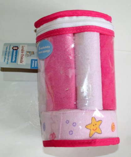 8-pack Washcloths with Bonus Sponge (Pink)
