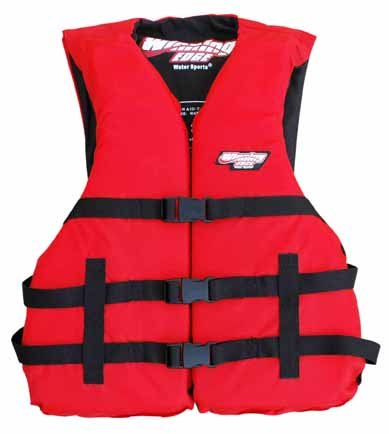 WinningEdge 3-Strap Universal Life Jacket Vest - Red