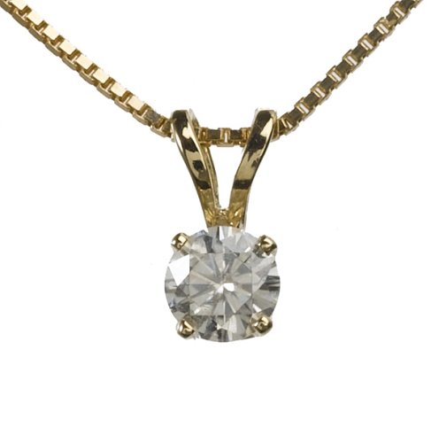 14K Yellow Gold 4 mm. Moissanite 4-Prong Pendant